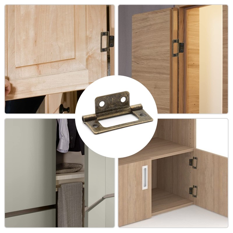 Litoexpe 6 Pcs Non-Mortise Door Hinges, 2 x 0.9 Inch