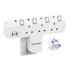 Plug Extension Socket with 180 Degree Rotating UK Plug, 3