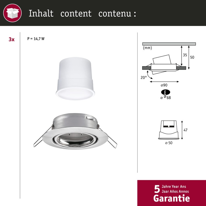 Paulmann 92464 LED Recessed Light Base Smart Home Zigbee Basic