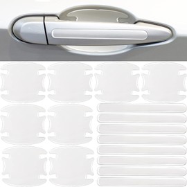 Tallew 16 Pieces Car Door Handle Scratch Protector Carbon Fiber Car Door Handle Sticker Cover Scratches Protective Films Car Door Handle Cup Protector Films (Transparent)