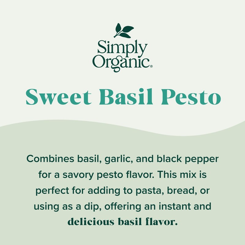 Simply Organic Sweet Basil Pesto, Organic, 0.53 Ounce (Pack of
