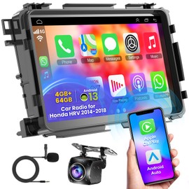 Android 13 Car Stereo for Honda Vezel HRV 2014 2015 2016 2017 2018 with Wireless Carplay & Android Auto, 5G WiFi, 9" 1080P Touch Screen GPS Navi Head Unit, FM Radio, Bluetooth 5.0, Mirrorlink,4GB+64GB