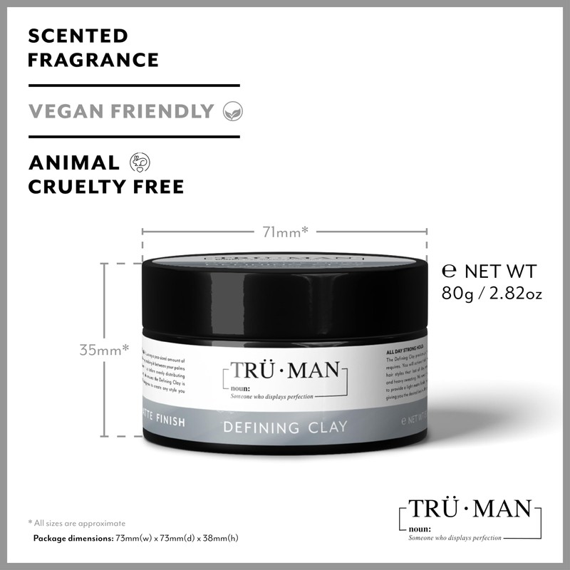 TRU•MAN Defining Clay: All-Day Strong Hold Improves Texture & Thickness,
