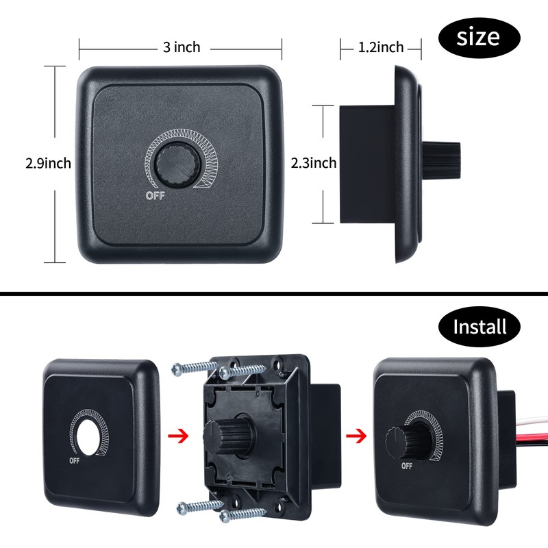 briidea 12V Dimmer Switch, Briidea Rv 12V 5A 60W Dimmer