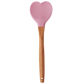 Silicone Spatula Heart-shaped Ergonomic Handle High Heat-Resistant Rubber Spatulas for Mixing Cooking Baking Flexible Non-stick Silicone Spatulas Kitchen Utensils Cooking Gadgets, Pink