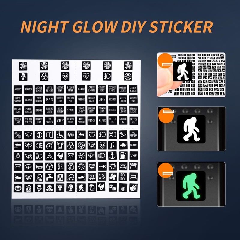 Rocker Switch Panel 6 Pack Toggle Switch Panel with Night