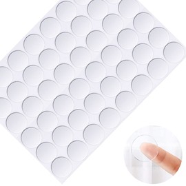 Double-Sided Tape, Round, Transparent, Super Strong, For Home and Commercial Use, Ready to Use, Removable (1.6 inches (4 cm), 24 Sheets