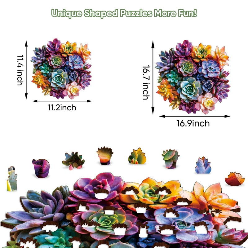 Bodhipnjoy 500 Pieces Puzzles for Adults, Succulent 5MM Thick Jigsaw