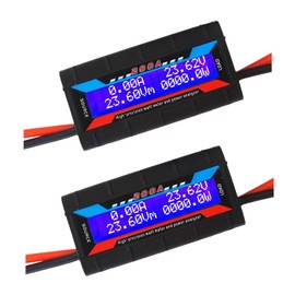 Proshopping 200A Watt Meter High Precision Monitor, DC 0-100V Voltage Amp Tester, Power Analyzer Multimeter, Set of 2, for RC,Solar Panel, Wind Power