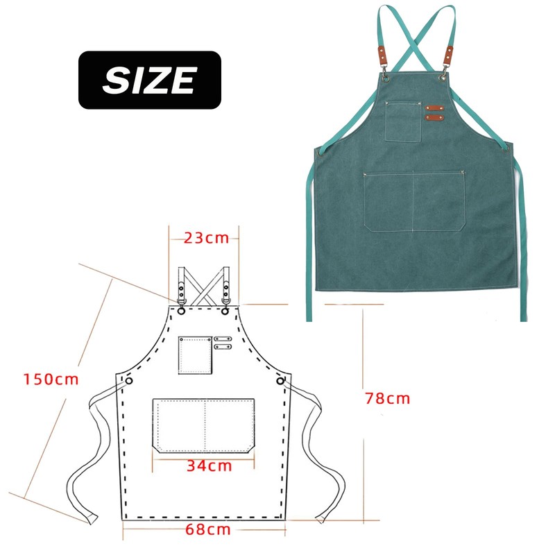 Cosymate Work Canvas Apron with Pockets for Men, Heavy Duty,