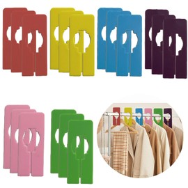 QXCFTW 18Pcs Wardrobe Dividers, 6 Colors Clothes Dividers, Clothes Rail Dividers, Clothes Dividers for Wardrobe, Rail Dividers, Wardrobe Divider, for Sorting Clothes Size, Color