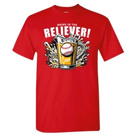 Cincinnati - Bring in The Reliever! Relief Pitcher Parody Drinking Men's T-Shirt for Baseball Fans (Red Shirt, 4XL)
