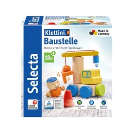 Selecta 62075 Klettini, Construction Site, Velcro Stacking Toy, 8 Pieces, Multi-Coloured