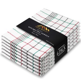 Mayfair Homeware Tea Towels Pack of 6 Pure Cotton Dish Cloths Super Absorbent and Fast Drying Kitchen Tea Towel 50x70 cm Tea Towels for Kitchen Set of Lint Free Cloth Multicolor