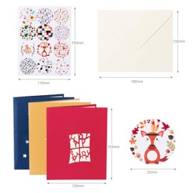 Kesote Birthday Cards, Birthday Cards, Message Cards, Pop-up Cards, 3-Dimensional Cards, Greeting Cards, Envelopes and Sealing Stickers Included