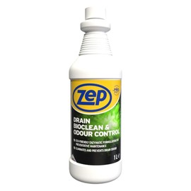 Zep Zep Drain Bioclean & Odour Control - 1l, Drain Unblocker For Preventive Maintenance to keep a drain unblocked, Perfect Drain Cleaner For Bad Smells, Sink Cleaner For Smelling Sinks, Zep Commercial