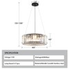 ADSENSTY Black Crystal Chandeliers 5-Lights Drum Pendant Light Modern Ceiling