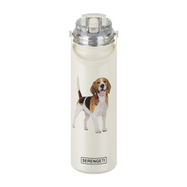 SERENGETI 24 Oz Water Bottle Stainless Steel with Spill Proof Lid - Double walled Vacuum Insulated water flask - Realistic 3D Print of your favorite dog (Beagle)