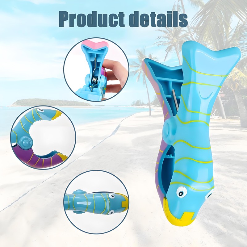 Pack of 6 beach towel clips, windproof towel clips, beach
