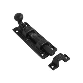 Vibe Door Bolt Straight 75mm on Black Antique, Surface Mounted Door Bolt, Sliding Door Lock, Lock Bolts for Securing Internal Doors for Bedrooms, Bathrooms, Storage Units and Cupboards.