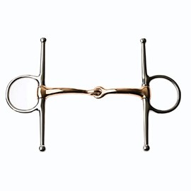 Korsteel Stainless Steel Copper Mouth Full Cheek Snaffle Bit, 5"