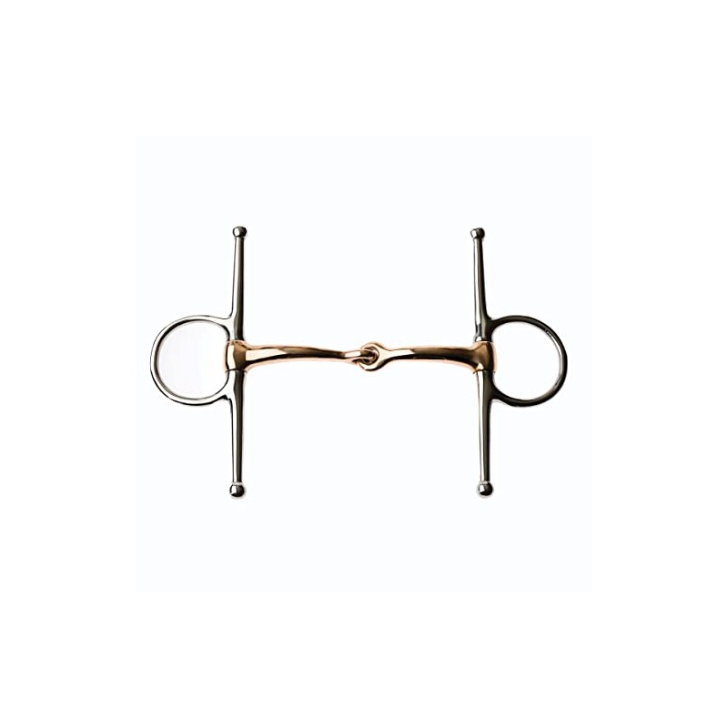 Korsteel Stainless Steel Copper Mouth Full Cheek Snaffle Bit, 5"