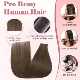 14 Inch SEGO Hair Extensions Real Human Hair Tape in 10 PCS Thin Weft [#2 Dark Brown] 100% Remy Straight Seamless Invisible 10 Pieces*1g (10g)