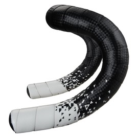 SKYPICK SPJ3-WH Bar Tape, Grip Tape, Carbon Pattern, Anti-Slip, End Plug, EVA + PU, Left and Right Set, White