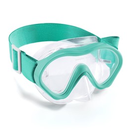 Aegend Kids Swim Goggles with Nose Cover, Snorkel Diving Mask for 3-12, Green