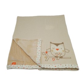 Natures Purest Woodlands Friend Owl Velour Blanket - 75x100cm