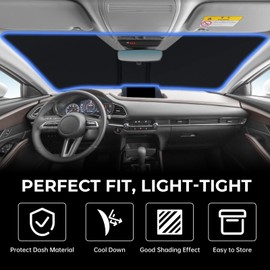 Fit for Mazda CX-30 2019-2025 Windshield Sunshade, Customized for CX-30 Car Front Window Sun Shades, Automatic Car Sun Shield Accessories, Blocks UV Rays, Keeps Vehicle Cool