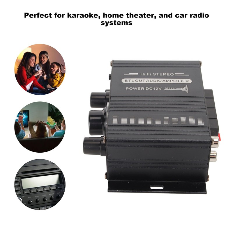 Power Amplifier, Bluetooth 5.0 Stereo Audio, 2 Channel Amplifier Receiver
