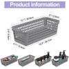 Ramddy Slim Plastic Storage Baskets, Gray Small Shelf Baskets, 4