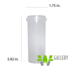 W Gallery 75 Clear 60 Dram Reversible Cap - Airtight Smell Proof Vials - Plastic Medical Grade Prescription Bottles for Pills Herbs Flowers Supplements, Bulk Pack, Not Glass Jars