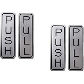 By Be The Bestest Brushed 304 Grade Stainless Steel Premium Push/Pull Set Door Sign (Vertical ) 5 x 1.5 inch Stylish (Pack Of 2)
