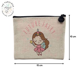 Tasche aus Leinen – Future Fairy Cute Princess – Kosmetiktasche aus Leinen in Leinenoptik – Geldbörse – 15 x 10 cm, leinen, 15 x 10 cm, Kosmetiktasche