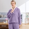 BOSECETA Fluffy Pajamas Set for Women Soft Comfy Fleece Pjs
