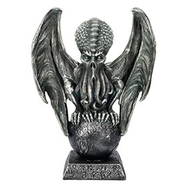 Pacific Giftware Cthulhu Figure on Globe - Demon Statue Devil Fantasy Octopus Octopus