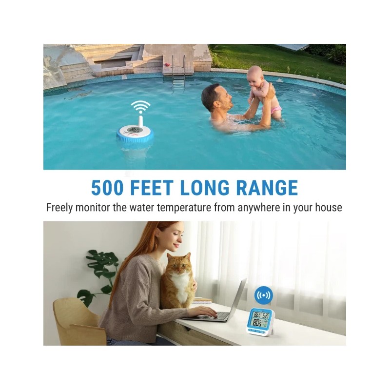 ThermoPro Digital Pool Thermometer, Floating Water Thermometer for Hot Tubs