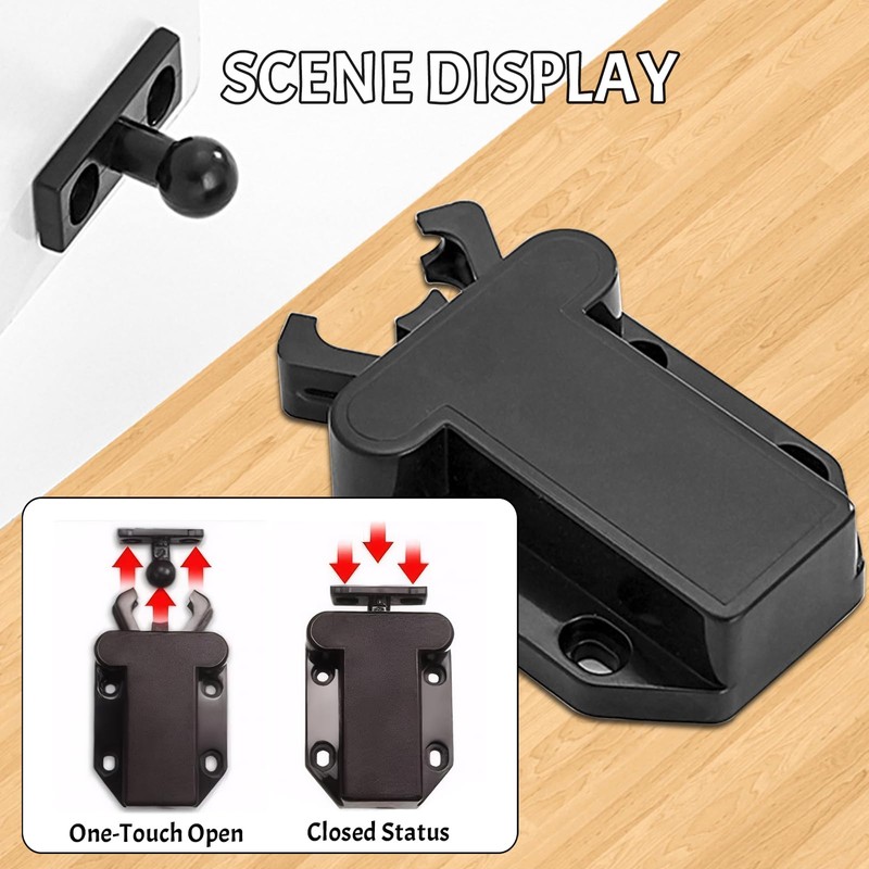 12 Pcs Touch Release Catch for Cupboard, Push to Open