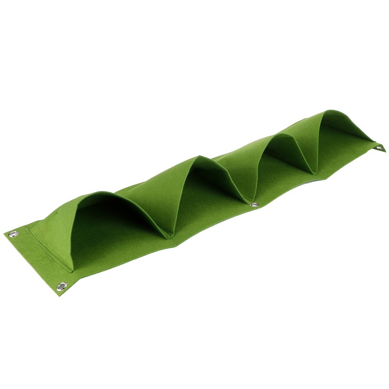 4Pcs 4 Pocket Plant Grow Bag Wall Mounted Reusable Degradable