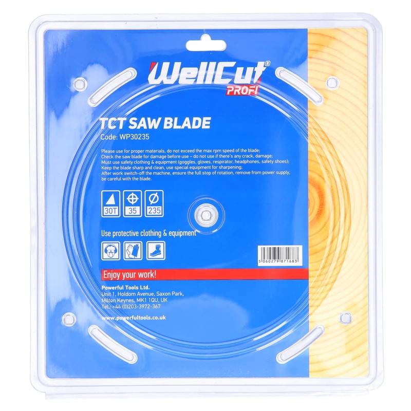 WELLCUT WP30235 Wood Circular Saw Blade 235mm x 30T x