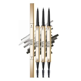 Eyebrow Pencil,3 PCS Waterproof Long-Lasting Microblading Black Brow Pencil,Natural Eyebrow Makeup Ultra Slim Defining Eyebrow Pencils