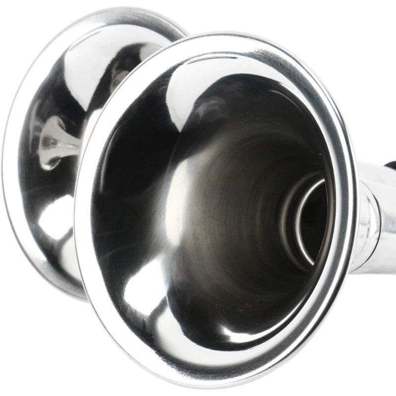 Amarine Made 12V 125db Stainless Steel Dual Trumpet Horn Electric