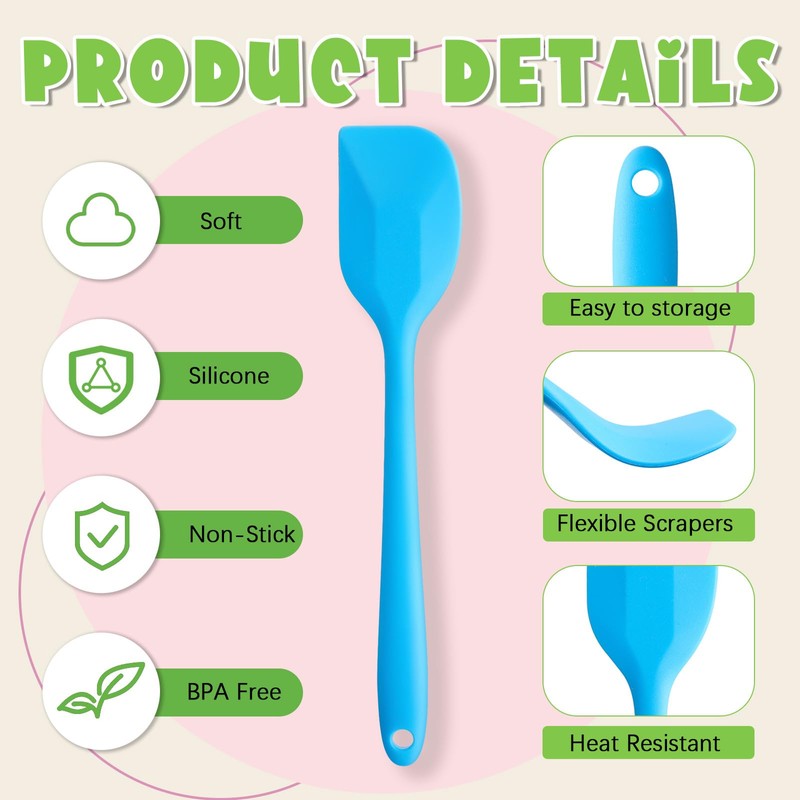 Hsei 54 Pieces Silicone Spatulas 8.1 Inch Rubber Spatula Heat