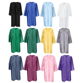 Unisex Shiny Graduation Gown Robe for High School and Bachel or Choir Robe for Confirmation BaptismSize: 57"FF, Color: Pink