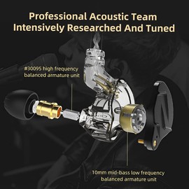 CCA KZ ZSN Pro X Dual Driver In Ear Earphone 1BA 1DD Wired Earphone HiFi Sport Gaming Earbuds Headphones Compatibility for Phone Computer Tablet with Gift Set