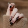 Press-On Nails Set, Black Glitter Gradient with Crystal Accents (Black