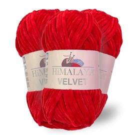 Himalaya Velvet, 3 Strands/Ball 100% Polyester Knitting Crochet Chenille Knitting Yarn Fluffy Yarn Clothes Baby Blankets Each Strand/Ball 100g 120m (90018)