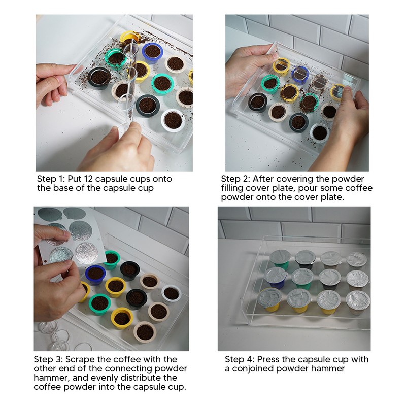 12 Holes Manual Coffee Capsules Filling Board Reusable Coffee Capsule